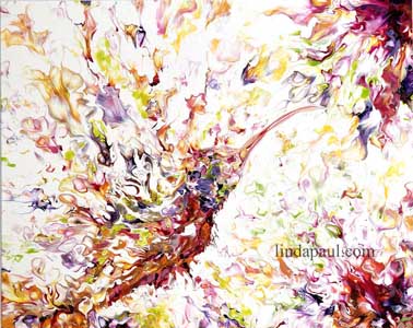 hummingbird abstract art painting