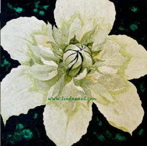 inspirational art - green flower painting