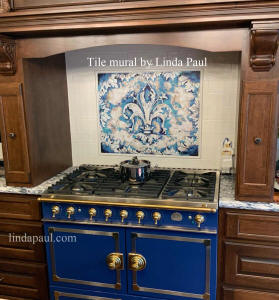 fleur de lis french backsplash tiles