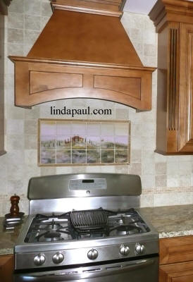 tuscany kitchen backsplash tile mural idea