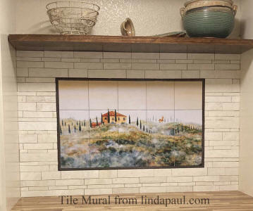 tuscan tile mural backsplash mural