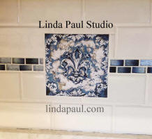 6x6 ceramic fleur de lis accen tile