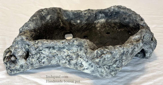 lichen look bonsai pot handmade