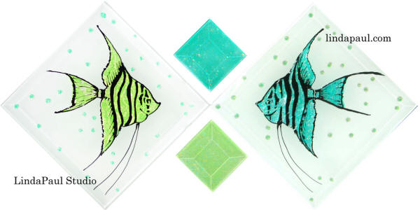 fish tiles sea glass