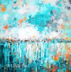 turquoise living room art