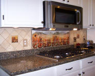 sunflowers custom backsplash