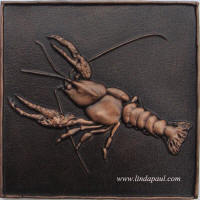 copper crayfish or lobster tile