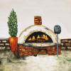 Outdoor pizza oven art tile