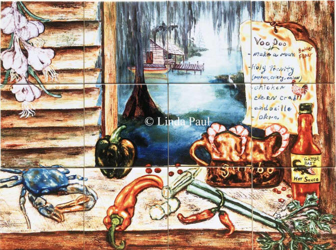 cajun tile mural