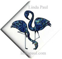 2x2 flamingo tile blue diagonal