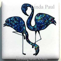 blue 2 x2 flamingo tile