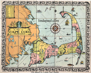 map tile mural backsplash cape cod old