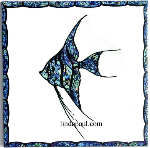 angel fish tile blue