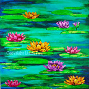 waterlilies painting -original art